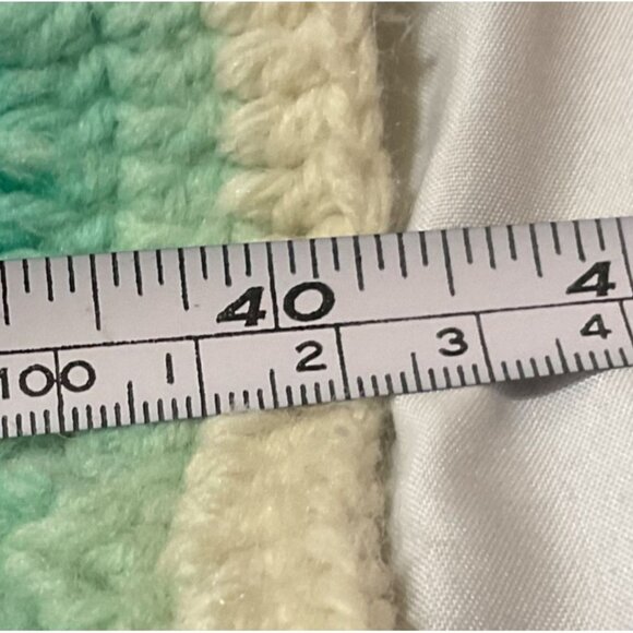 Vintage Handmade Granny Square Crochet Blanket Throw 65"x 40" Cotton Blend - Picture 4 of 4